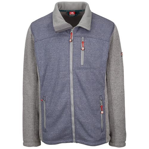 BULLSTAR Strick-Fleecejacke, marine/grau, Polyester, Gr. L - blau