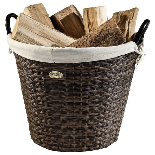 HABAU Feuerholzkorb, Braun | Beige, Rund, Durchmesser: 48 cm