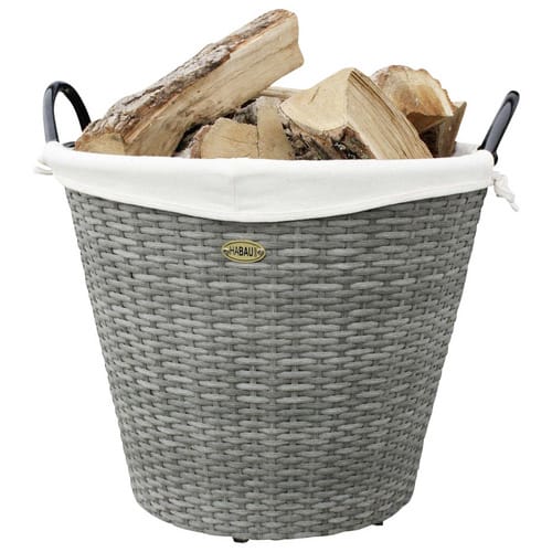 HABAU Feuerholzkorb, Grau | Beige, Rund, Durchmesser: 54 cm
