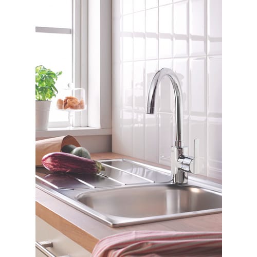 GROHE Spültischarmatur »Feel«, Metall, glänzend, ⅜" - silberfarben