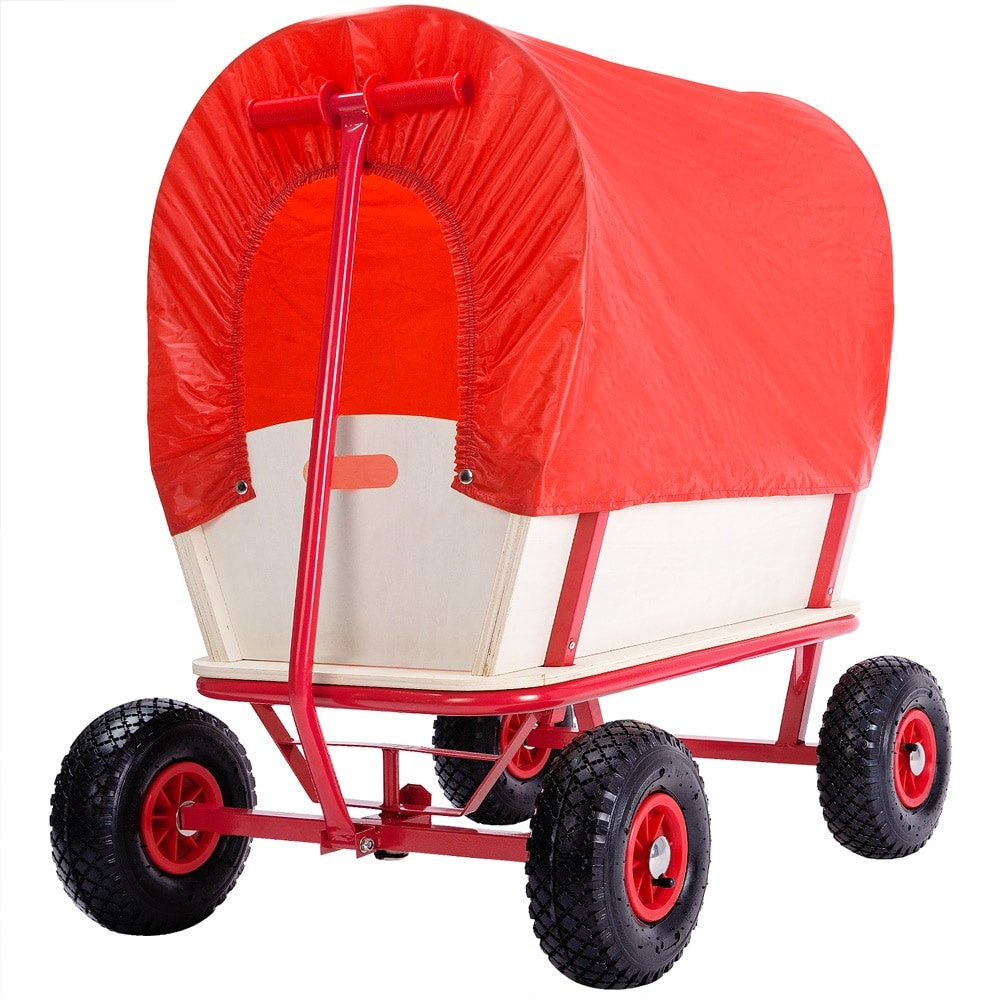 Schleppwagen Mit Verdeck, 90 L, Luftreifen