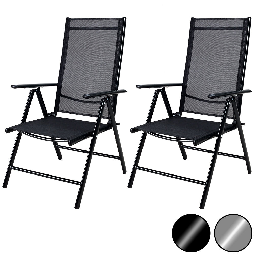 Gartenstühle, 2-teiliges Set, Klappbar, Verstellbar, Anthrazit