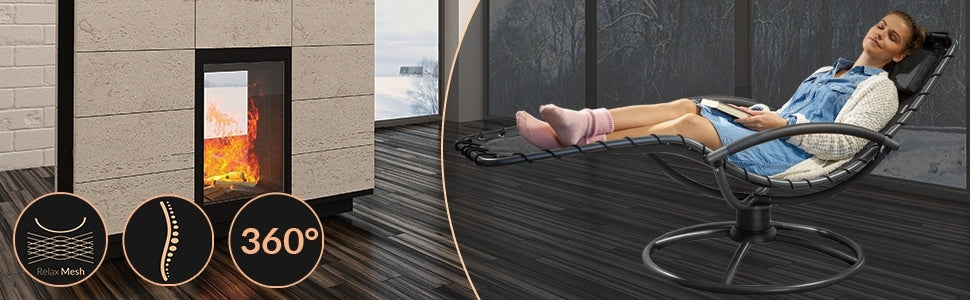 Sonnenliege Mit Wippfunktion, Ergonomisch, Anthrazit