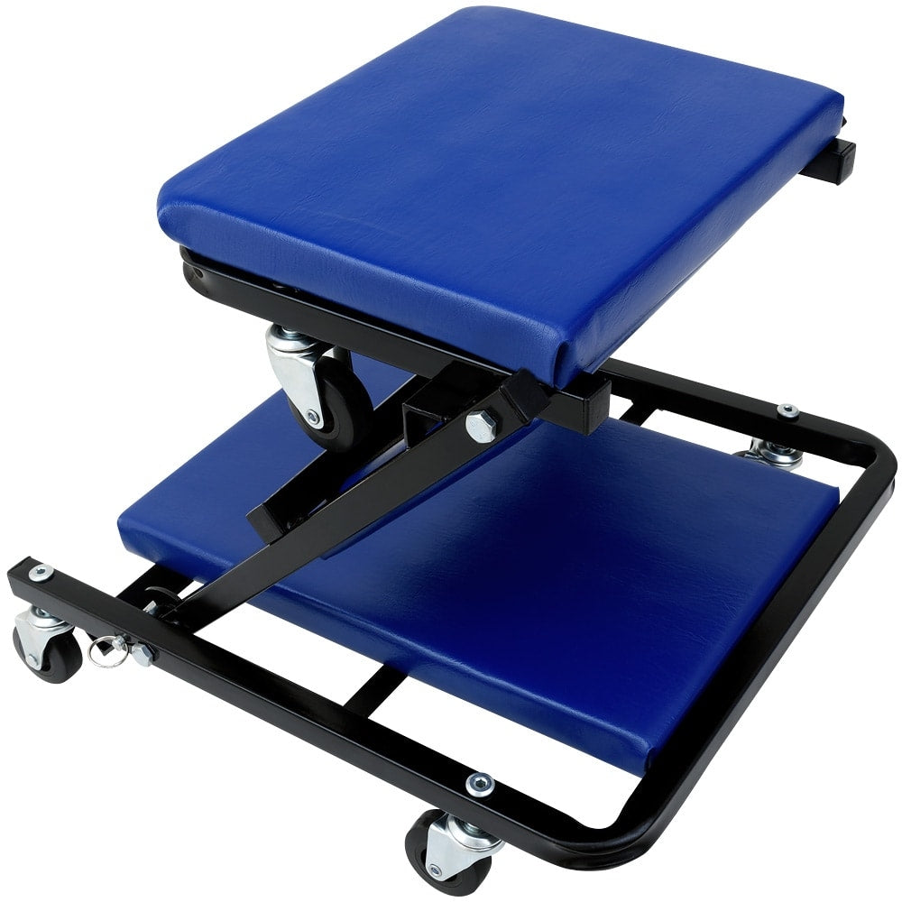 2-in-1 Werkstattliege Und Mechanikerhocker, Blau, Tragkraft 150 Kg
