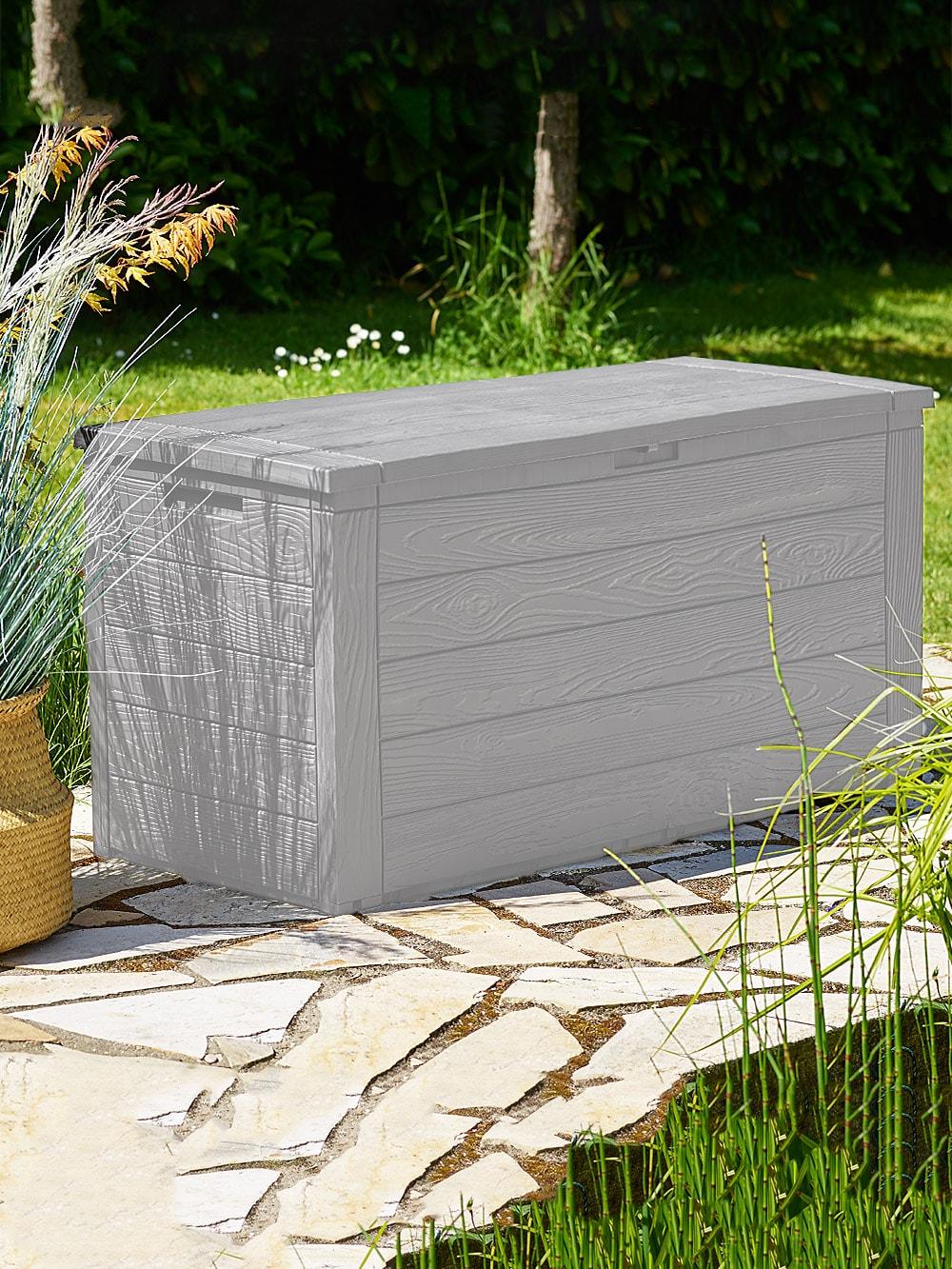 Gartenaufbewahrungsbox, 280 L Fassungsvermögen, Grauer Kunststoff