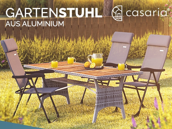 Gartenstuhl-set, 4-teilig, Grau, Klappbares Aluminium
