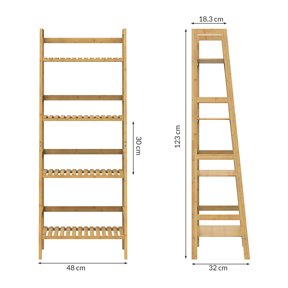 Badezimmerregal Aus Bambus, 4-stufig, Verstellbar, 123 X 48 X 32 Cm