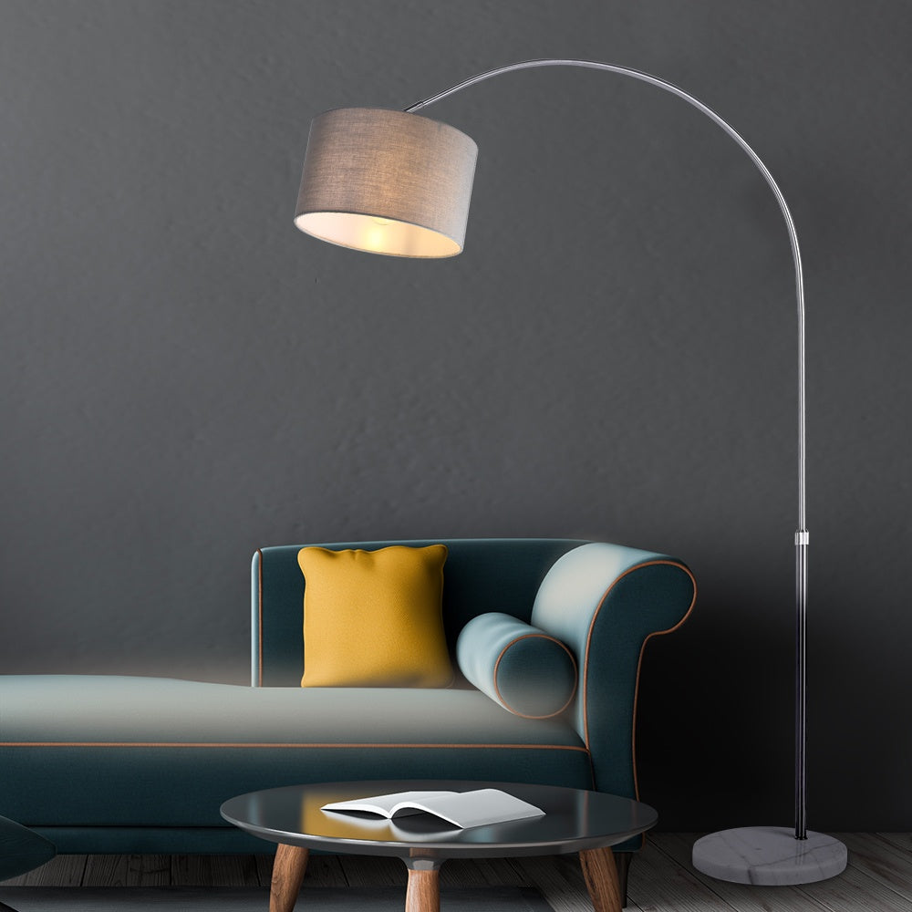 Bogenstehlampe, Höhenverstellbar 150-175 Cm, Marmorsockel