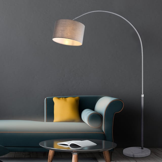Bogenstehlampe, Höhenverstellbar 150-175 Cm, Marmorsockel