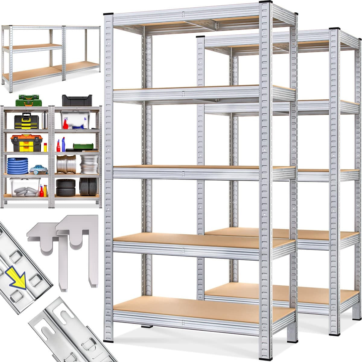 Schwerlastregal-set, 2-teilig, 180 X 90 X 40 Cm, Tragkraft 875 Kg