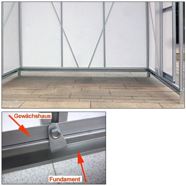 Fundament Für Ein Anlehngewächshaus, Verzinkter Stahl, 6 X 4 Fuß