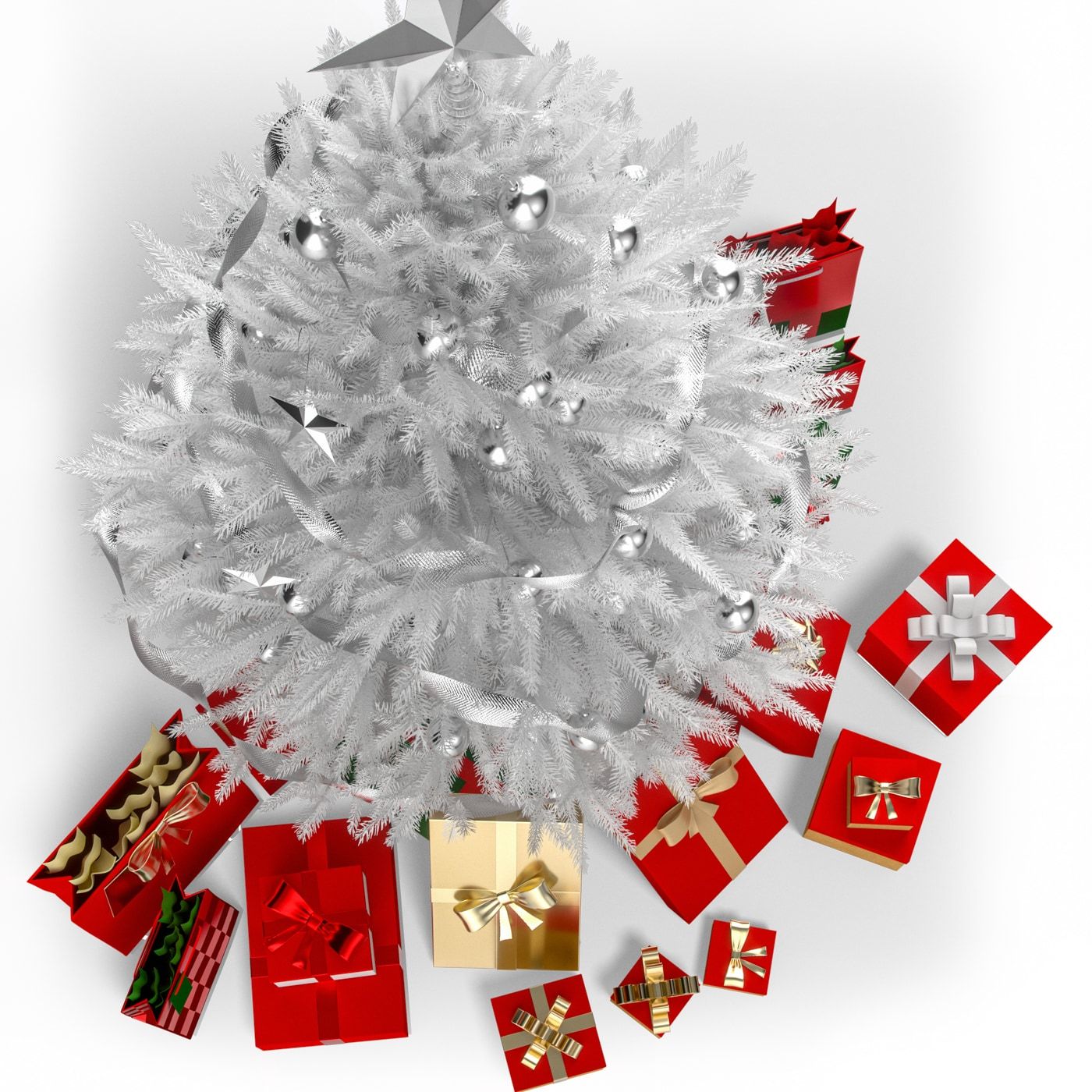 Weißer Weihnachtsbaum, 150 Cm Hoch, Mit 350 Nadeln Und Stabilem Ständer