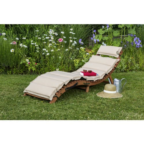 MERXX Gartenliege »Ipanema«, Eukalyptusholz, inkl. Auflage - braun