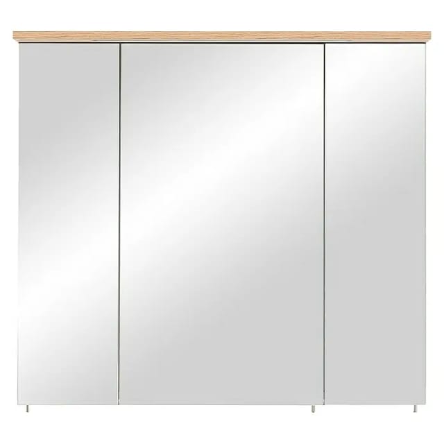 SCHILDMEYER Spiegelschrank »Nora«, BxHxT: 80,5 x 71 x 16 cm, 3-türig, eiche - braun