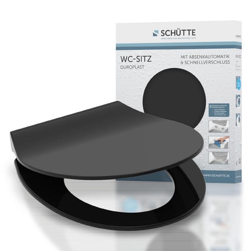 SCHÜTTE WC-Sitz »Slim Black«, Duroplast, oval, mit Softclose-Funktion - schwarz