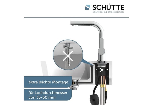 SCHÜTTE Waschtischarmatur »London«, Messing, glänzend, ⅜", inkl. Ablaufgarnitur - silberfarben