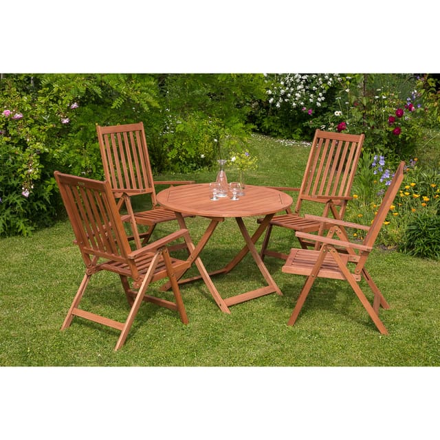 MERXX Gartenmöbel »Vitoria«, 4 Sitzplätze, Eukalyptusholz - beige