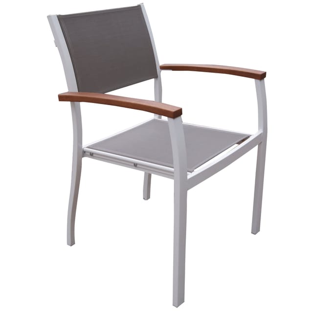 MERXX Stapelsessel »Naxos«, Metall/Holz/Textil, BxHxT: 59 x 85 x 56 cm - grau