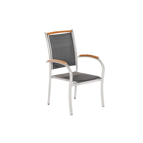 MERXX Stapelsessel »Siena«, BxTxH: 62 x 65 x 99 cm, Aluminium/ Textil/ Akazienholz - schwarz