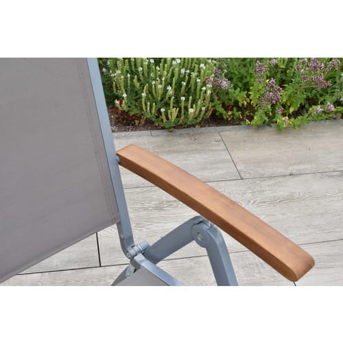 MERXX Gartenmöbel »Naxos«, 4 Sitzplätze, Aluminium/Textil/Akazienholz - grau
