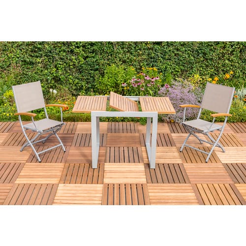 MERXX Gartenmöbelset »Naxos«, Metall, 3-teilig - grau