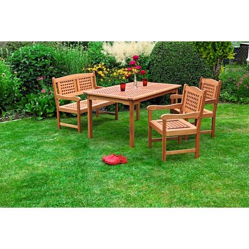 MERXX Gartenmöbel »Lima«, 4 Sitzplätze, Eukalyptusholz - beige