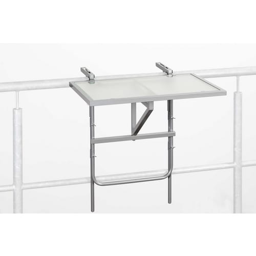 Hängetisch, BxHxL: 40 x 64,5 x 60 cm, Tischplatte: Sicherheitsglas - silberfarben