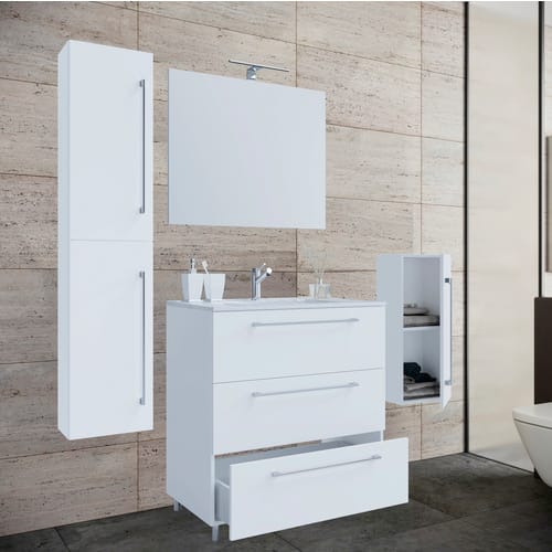 VCM Badmöbel-Set, Breite Waschtisch: 80 cm - weiss
