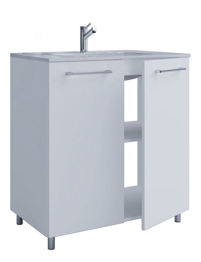 VCM Waschtisch-Set, Breite Waschtisch: 80 cm - weiss
