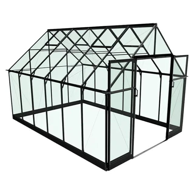 HALLS Gewächshaus »Qube 8«, 9,4 m², schwarz, 3 mm Sicherheitsglas