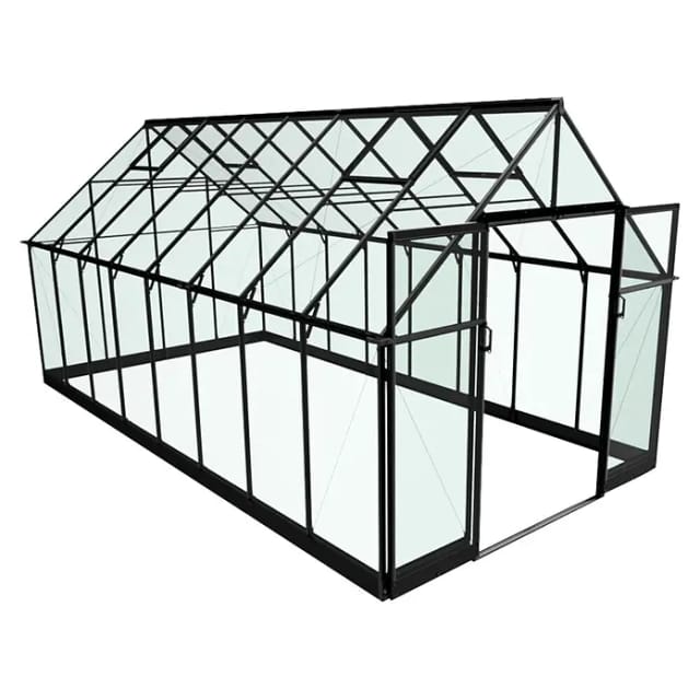 HALLS Gewächshaus »Qube 8«, 12,5 m², schwarz, 3 mm Sicherheitsglas