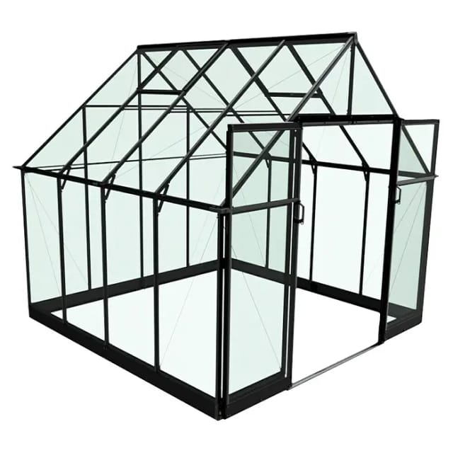 HALLS Gewächshaus »Qube 8«, 6,3 m², schwarz, 3 mm Sicherheitsglas
