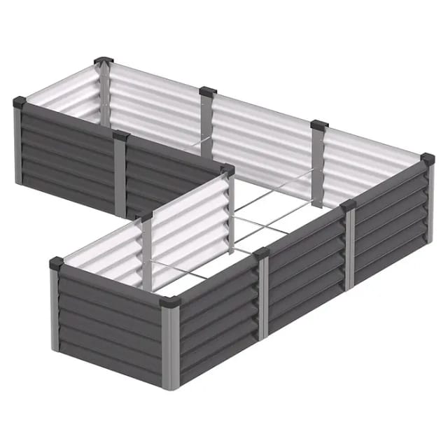 VITAVIA Hochbeet »Meta In+Out 401 M«, BxHxL: 304,71 x 40,3 x 124,68 cm, Zincalume® - grau