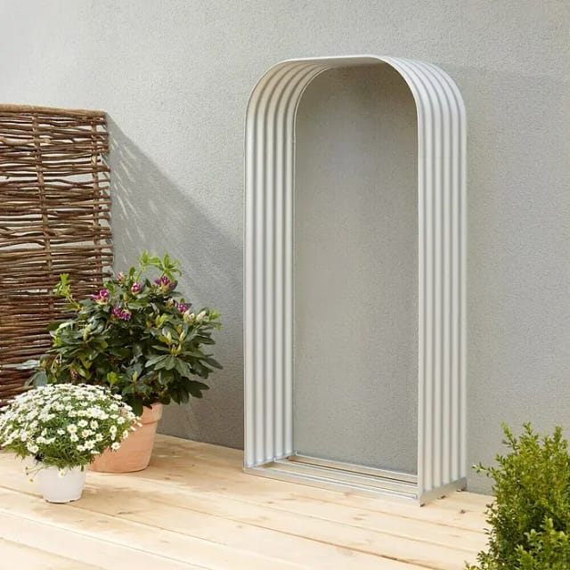 VITAVIA Holzlager »Lignum 401«, Zincalume®, BxHxT: 41 x 21,5 x 66 cm - silberfarben