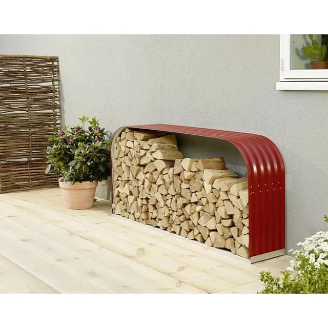 VITAVIA Holzlager »Lignum 401«, Zincalume®, BxHxT: 42,5 x 28 x 143 cm - rot