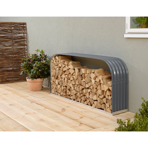 VITAVIA Holzlager »Lignum 401«, Zincalume®, BxHxT: 42,5 x 28 x 143 cm - grau