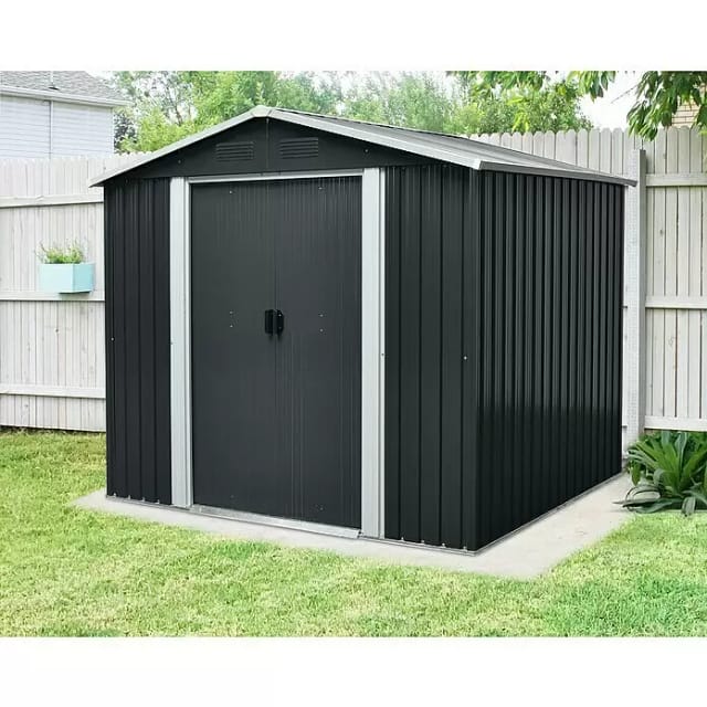 PERGART Gerätehaus »Dresden II«, Metall, BxHxT: 301 x 214 x 174 cm (Außenmaße inkl. Dachüberstand) - grau