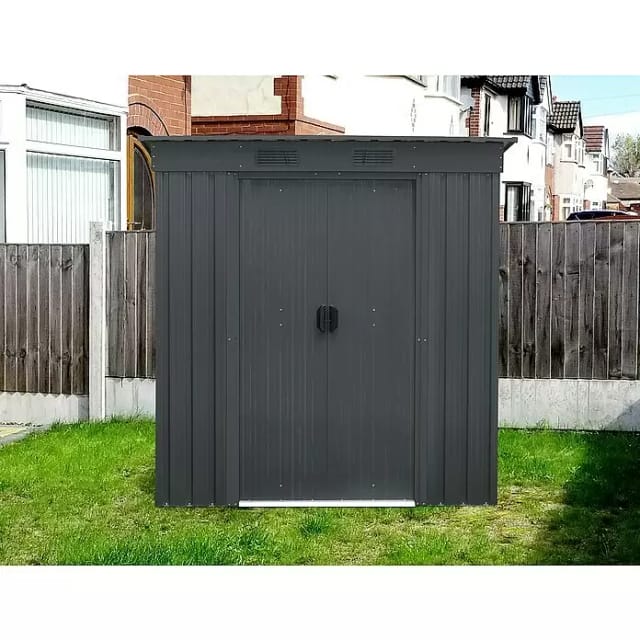 PERGART Gerätehaus »Leipzig II«, Metall, BxHxT: 174 x 174 x 110 cm (Außenmaße inkl. Dachüberstand) - grau