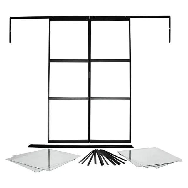 VITAVIA Doppeltür-Set »Sirona«, BxH: 122 x 191 cm - schwarz