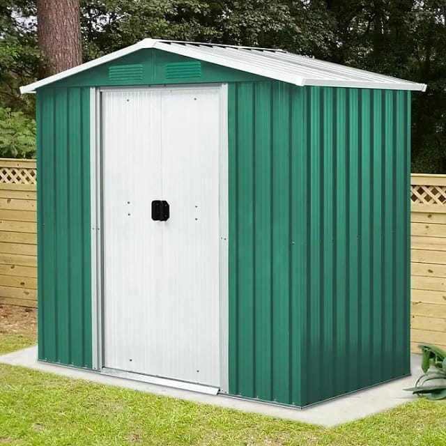 PERGART Gerätehaus »Köln II«, Metall, BxHxT: 194 x 184 x 110 cm (Außenmaße inkl. Dachüberstand) - gruen