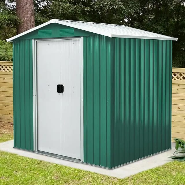 PERGART Gerätehaus »Köln II«, Metall, BxHxT: 194 x 184 x 131 cm (Außenmaße inkl. Dachüberstand) - gruen