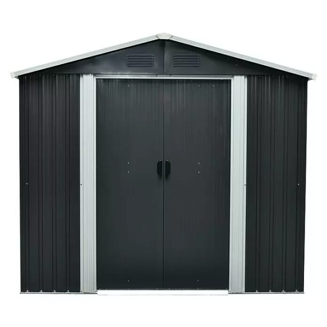 PERGART Gerätehaus »Dresden II«, Metall, BxHxT: 236 x 206 x 174 cm (Außenmaße inkl. Dachüberstand) - grau