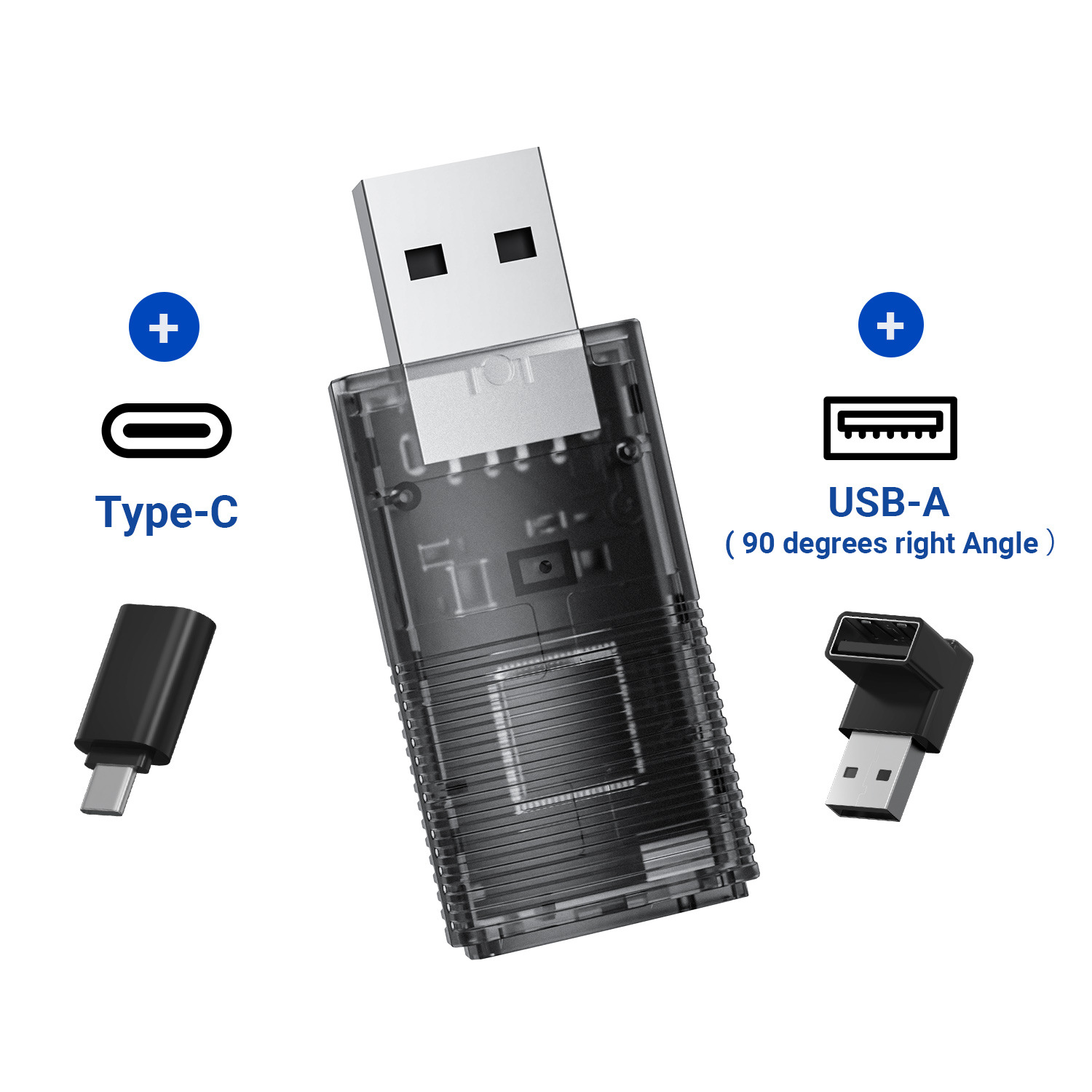 Kabelloser Usb-adapter Für Carplay Und Android Auto – Kompatibel Mit Iphone Und Android, 2,4/5-ghz-wlan, Bluetooth 4.2, Usb-c Und 90°-adapter, Plug & Play – Tx-346