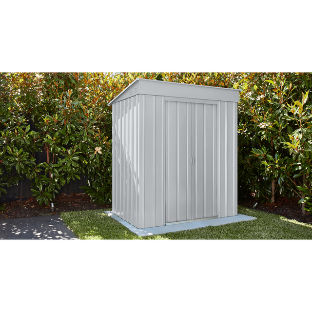 Globel Gerätehaus »Skillion«, Metall, BxHxT: 180 x 197 x 124 cm (Außenmaße inkl. Dachüberstand) - silberfarben
