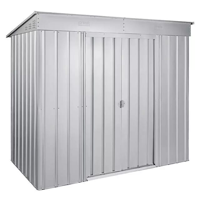 Globel Gerätehaus »Skillion«, Metall, BxHxT: 242 x 197 x 124 cm (Außenmaße inkl. Dachüberstand) - silberfarben