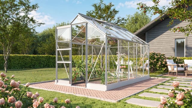 VITAVIA Gewächshaus »Eris 6200«, BxHxL: 195 x 219,9 x 323,2 cm - silberfarben