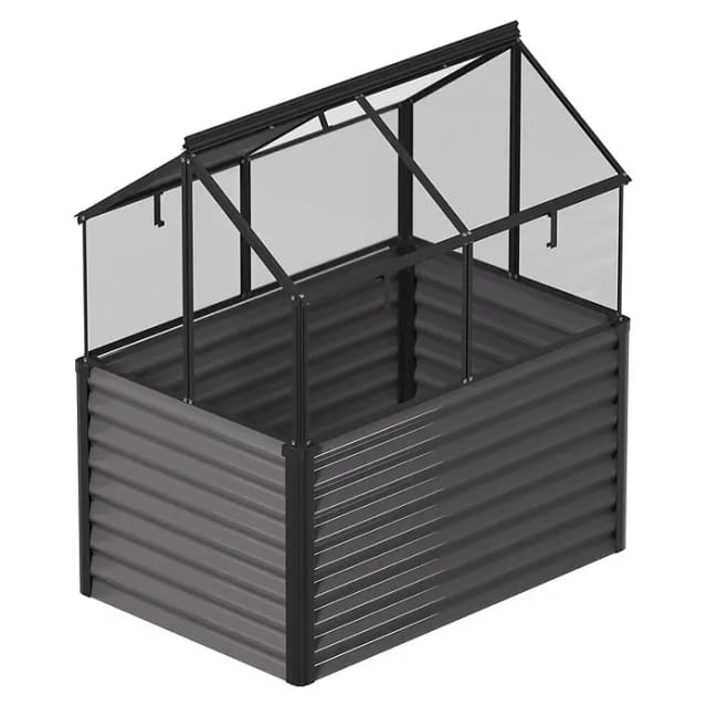 VITAVIA Hochfrühbeet »Paris ESG«, BxHxL: 83,1 x 136,9 x 121,7 cm, Aluminium - schwarz