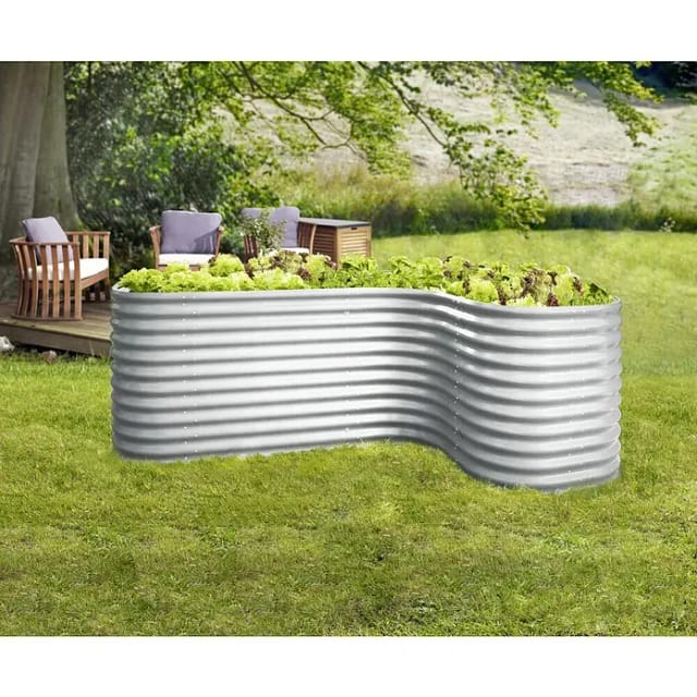 VITAVIA Hochbeeterweiterung »Terra«, BxHxL: 80 x 86 x 80 cm, Zincalume® - silberfarben