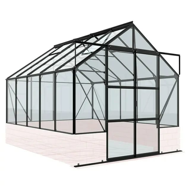 VITAVIA Gewächshaus »Cassandra«, 8,3 m², Aluminium/ESG Glas, winterfest - silberfarben