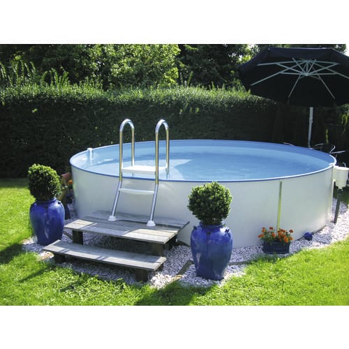 MYPOOL Rundpool, weiß, ØxH: 450 x 150 cm - blau